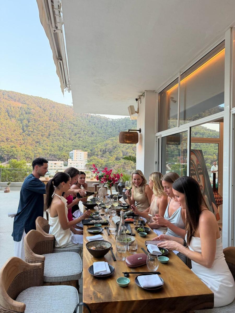 Long lunch on a balcony overlooking the Ibiza hills